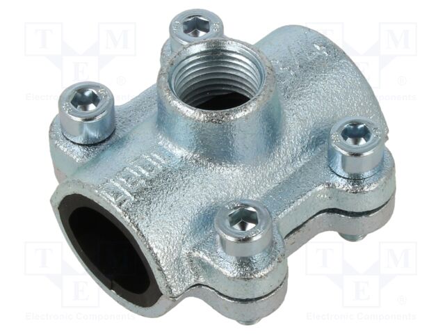 Splice terminal: fixing clamp; two-part,with side outlet; 10bar