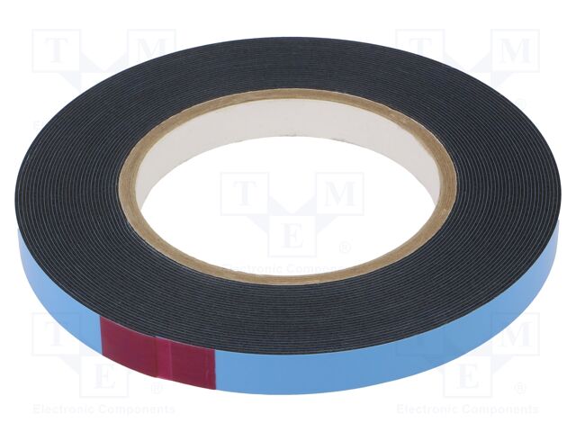 Tape: fixing; W: 12mm; L: 10m; Thk: 0.8mm; two-sided adhesive; black