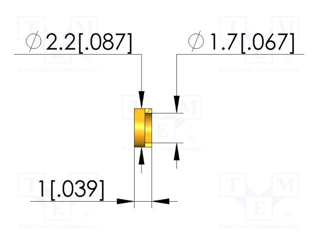 Sleeve for test probe; brass; DS-112; Features: magnetic; L: 1mm