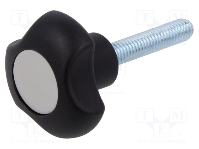 Knob; Ø: 32mm; Ext.thread: M8; Int.thread: M8; 35mm; H: 22mm; Cap: grey
