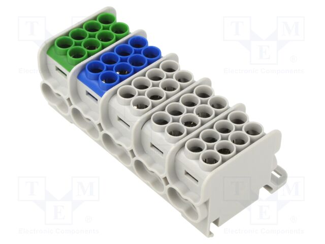 Splice terminal: distribution block; for DIN rail mounting