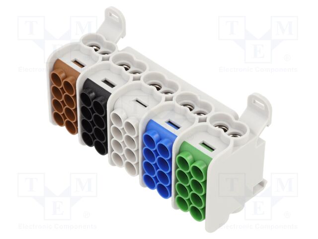 Splice terminal: distribution block; for DIN rail mounting