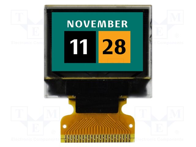 Display: OLED; 96x64; Dim: 25.7x22.2x1.45mm; Controller: SSD1331