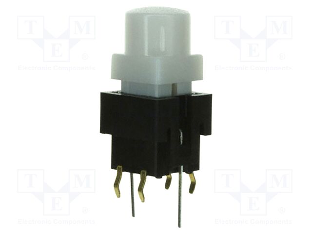 Switch: push-button; Pos: 2; SPST; 0.001A/20VDC; white; THT; 1.23N