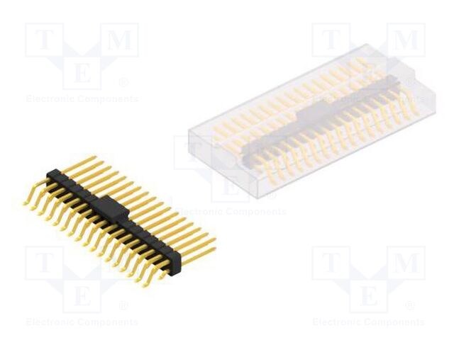 Connector: pin strips; pin header; male; PIN: 34; 2.54mm; SMT; 2x17