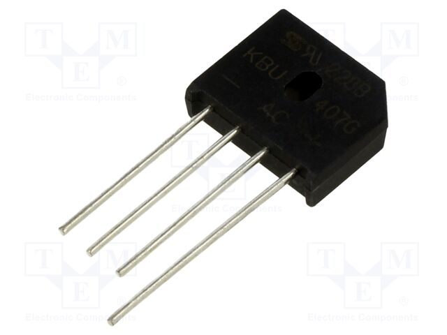 Bridge rectifier: single-phase; 4A; flat; THT