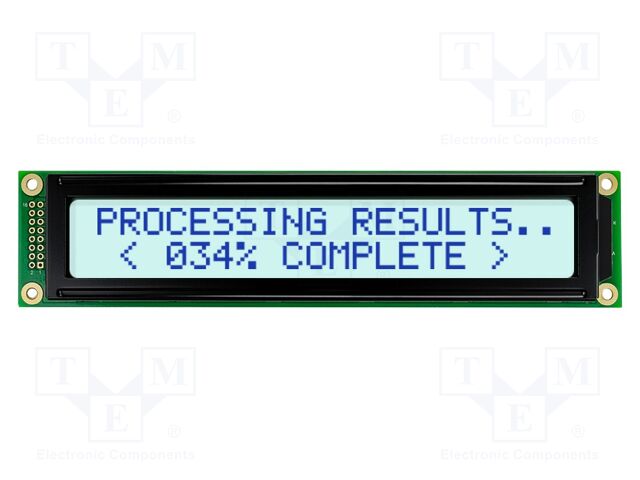 Display: LCD; 20x2; grey; 180x40mm; LED; Interface: 8bit,parallel