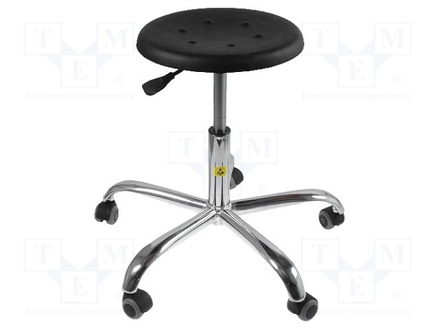 Stool; ESD; Seat dim: Ø350mm; 510÷690mm; Rsurf: 0.1÷1MΩ