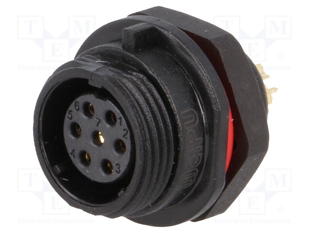 Socket; female; SP13; PIN: 7; IP68; 5A; soldering; 125V; 0.75mm2