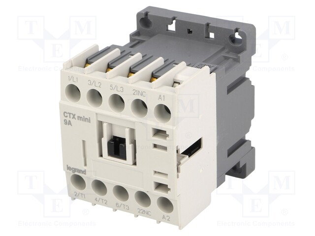 Contactor: 3-pole; NO x3; Auxiliary contacts: NC; 230VAC; 9A; DIN