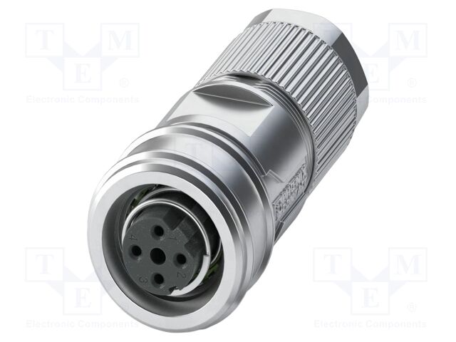 Connector: M12; plug; PIN: 4; 48V; straight; IP65; crimped; D code
