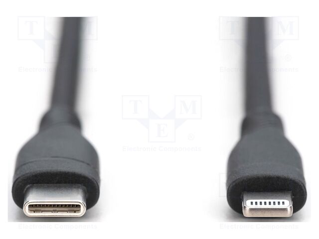 Cable; USB 2.0; Apple Lightning plug,USB C plug; nickel plated