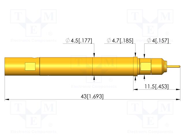 Test needle; plug-in