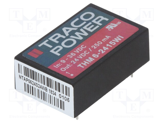 Converter: DC/DC; 6W; Uin: 9÷36V; 24VDC; Iout: 250mA; DIP24; 14g