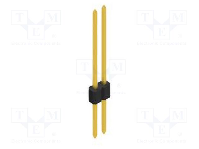 Connector: pin strips; pin header; male; PIN: 2; 1.27mm; THT; 1x2