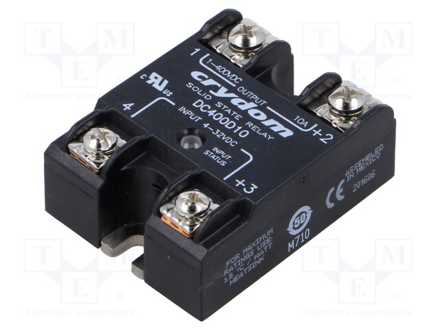 Relay: solid state; Ucntrl: 4÷32VDC; 10A; 1÷400VDC; Series: DC400