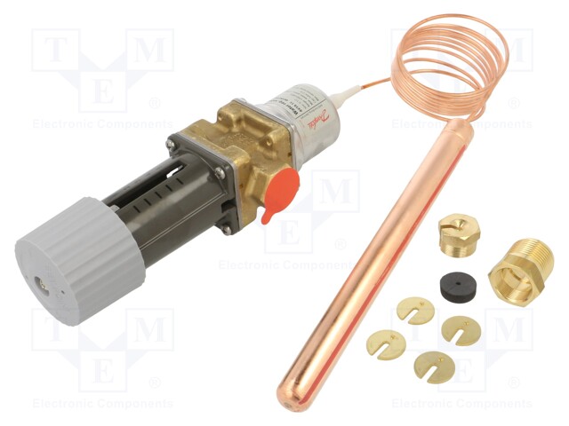 Thermostatic valve; G 1/2"; brass; AVTA; 0÷16bar; 2m