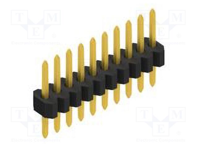 Connector: pin strips; pin header; male; PIN: 10; 1.27mm; THT; 1x10