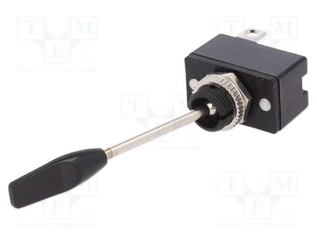 Switch: toggle; Pos: 2; SPST; OFF-(ON); 10A/12VDC; Toggle: flat; 50mΩ