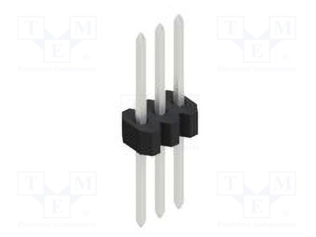 Connector: pin strips; pin header; male; PIN: 3; 1.27mm; THT; 1x3