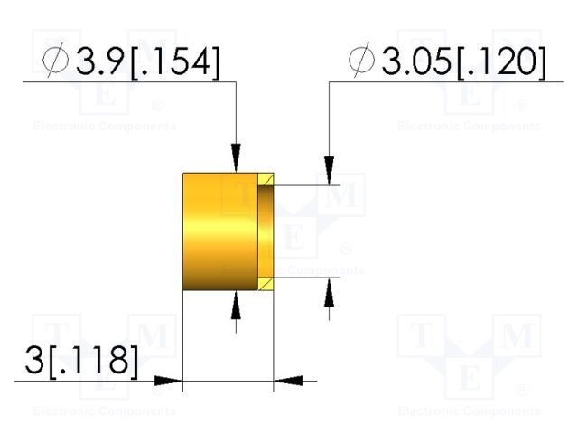 Sleeve for test probe; brass; DS-103; Features: magnetic; L: 3mm