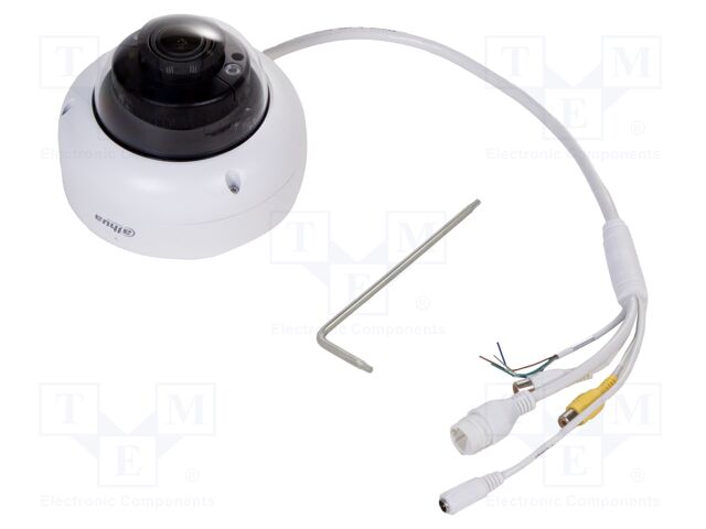 IP CCTV camera; twistable; 5Mpx; Dim: Ø122x94mm; IP67; white-black