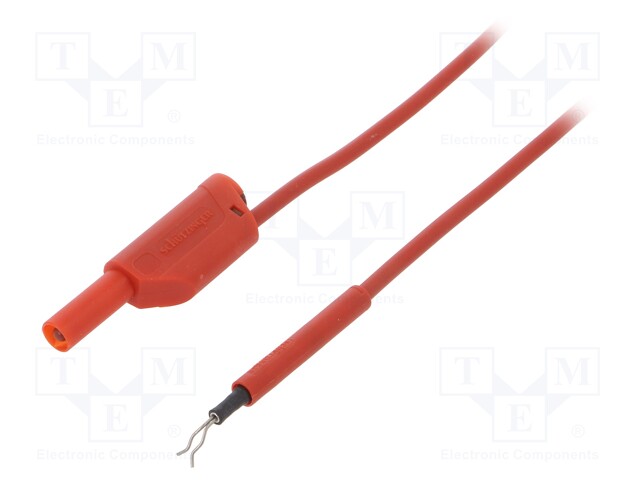Test lead; PVC; 0.5m; red; 19A; Max contact res: 7mΩ