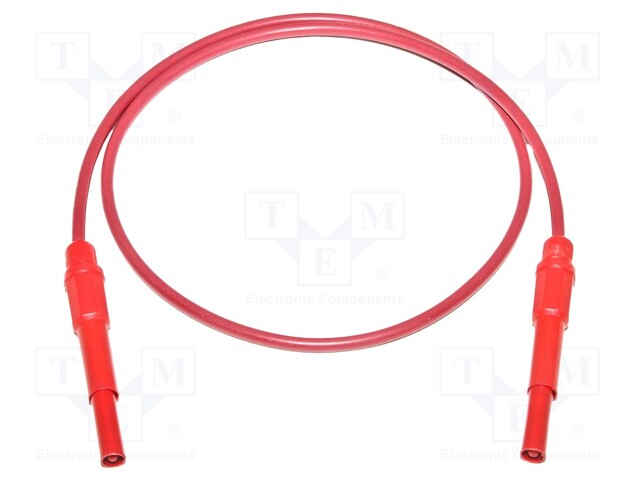 Test lead; 20A; banana plug 4mm,both sides; Urated: 1kV; Len: 0.3m