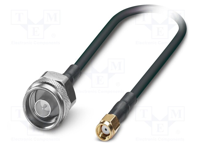 Cable; N male,RP-SMA male; FRNC; shielded connectors; black; 3m