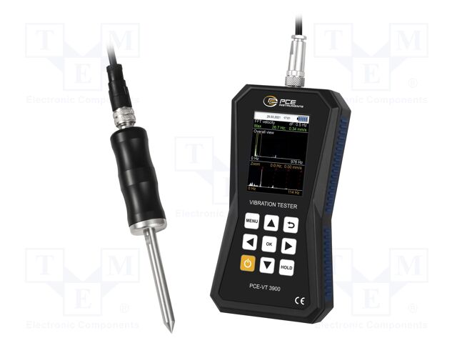 Vibrometer; Display: LCD 2,8"; Ch: 1; Meas.accur: ±7,998m/s2; IP52