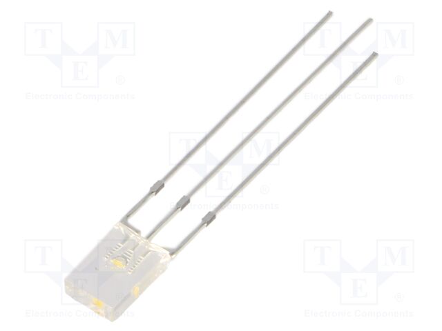 LED; white warm,red; rectangular; 2x5x7mm; bicolour; 500÷750mcd