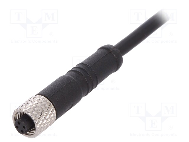 Connector: M5; plug; female; cables; PIN: 4; 1A; straight; IP67; 60V