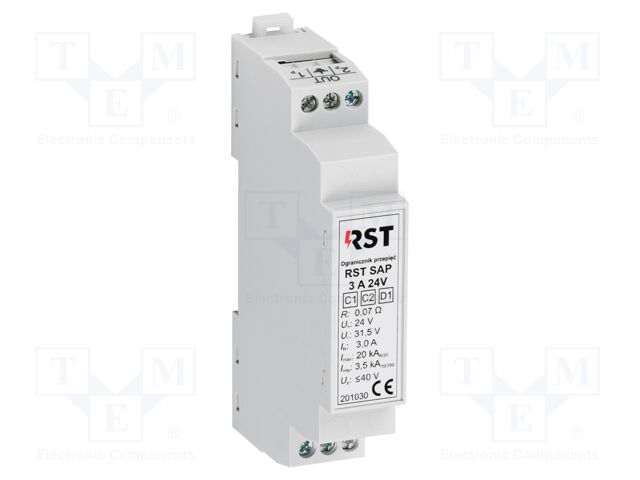 Surge arrester; In 8/20us: 20kA; 22VAC; for DIN rail mounting