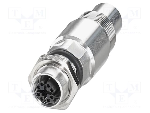 Connector: M12; socket; PIN: 8; 50V; straight; for panel mounting