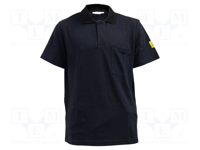 Polo shirt; ESD; M; EN 61340-5-1; blue (bright)