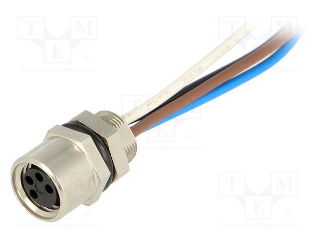 Connector: M8; female; PIN: 4; with leads; socket; Nano-Change; 3A