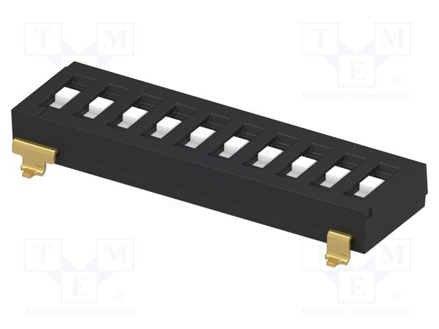 Switch: DIP-SWITCH; Poles number: 10; ON-OFF-ON; 0.025A/24VDC