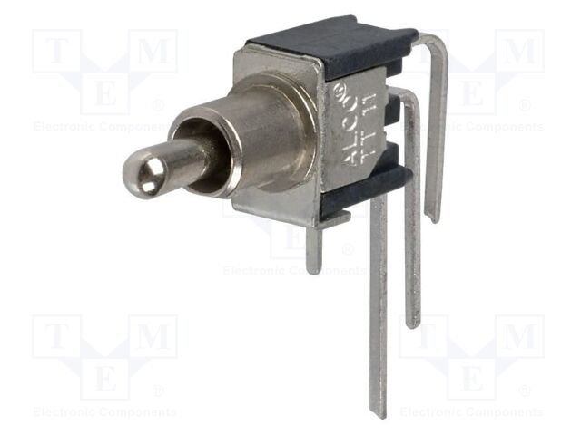 Switch: toggle; Pos: 2; SPDT; ON-ON; Leads: for PCB,curved; -30÷85°C