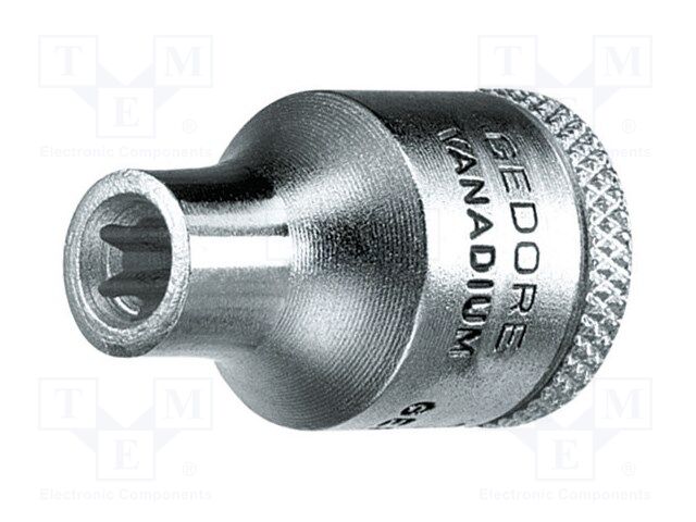 Socket; socket spanner,Torx®; E5; 3/8"; 28mm; Plating: chromium