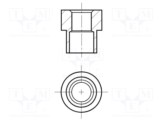 Spacer sleeve; 12.3mm; cylindrical; brass; nickel; Øint: 3.05mm