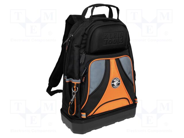 Backpack; tool case; orange-black; fabric; 368x508x184mm
