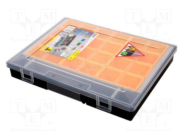Container: box with containers; 370x290x55mm; black