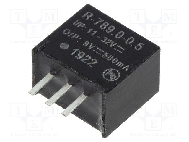 Converter: DC/DC; 4.5W; Uin: 11÷32V; Uout: 9VDC; Iout: 500mA; SIP3