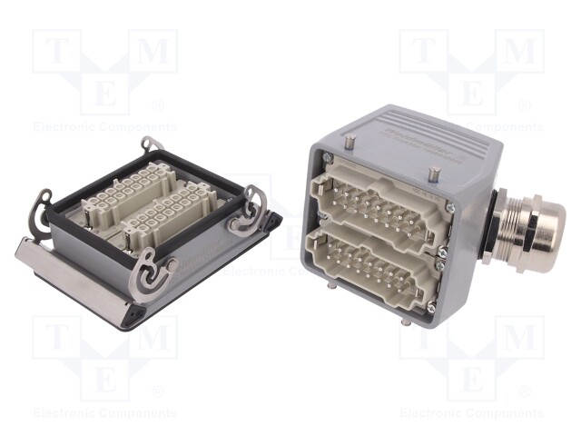 Connector: HDC; male + female; plug + socket; HE; PIN: 32; 32+PE