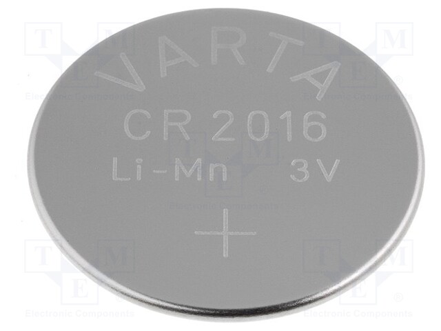 Battery: lithium; 3V; CR2016,coin; Ø20x1.6mm; 90mAh