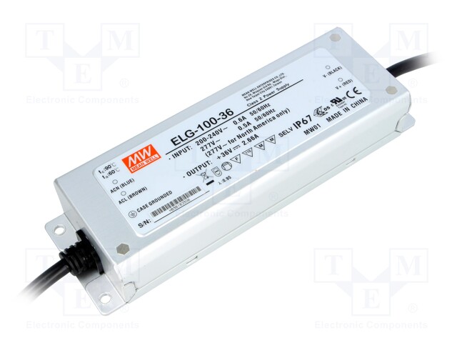 Power supply: switched-mode; LED; 95.76W; 36VDC; 2.66A; 180÷295VAC