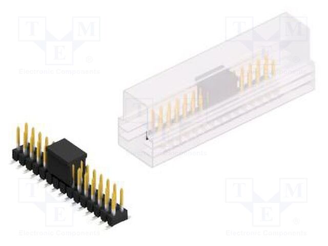 Connector: pin strips; pin header; male; PIN: 30; 2.54mm; SMT; 2x15