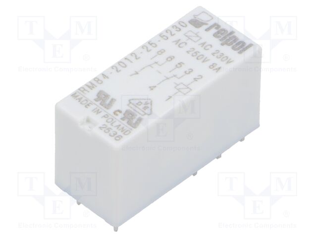 Relay: electromagnetic; DPDT; Ucoil: 230VAC; Icontacts max: 8A