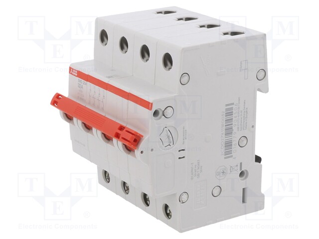 Switch-disconnector; Poles: 4; DIN; 32A; 415VAC; SHD200; IP20,IP40