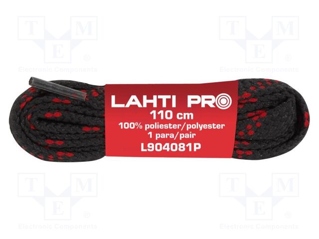 Shoelaces; black-red; flat; 10set; 1100mm